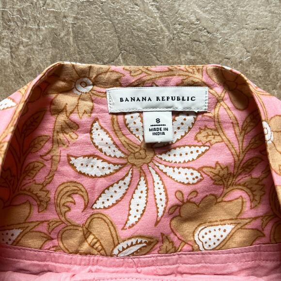 Banana Republic Mini Skirt 8 Pink Floral Boho Coquette Feminine Romantic Preppy - Picture 3 of 9